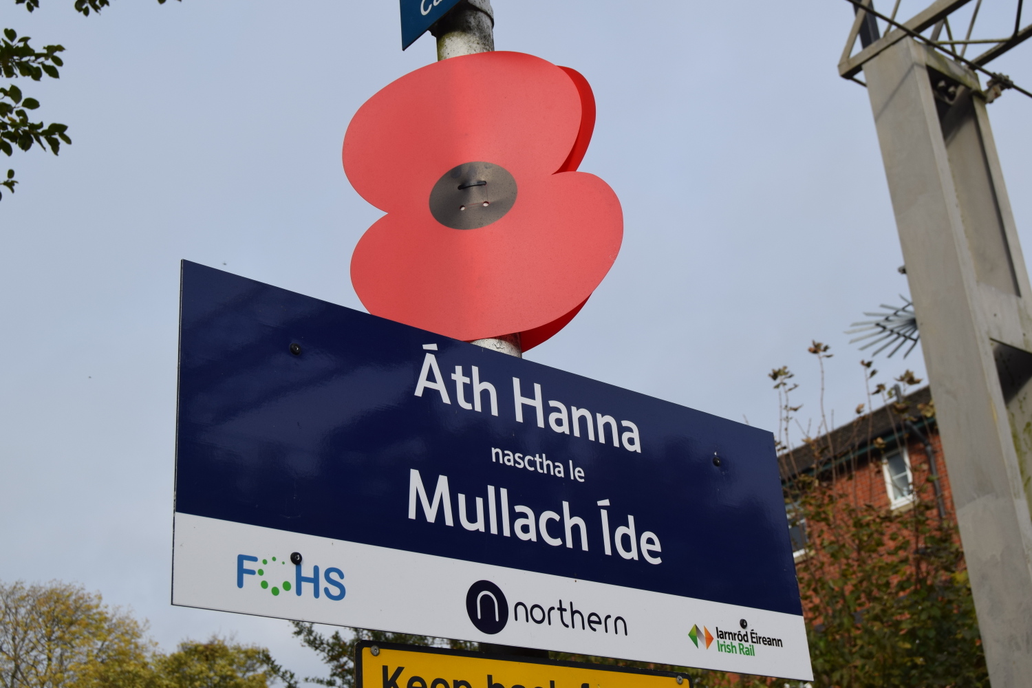 Handforth Station ready to commemorate the end of WW1