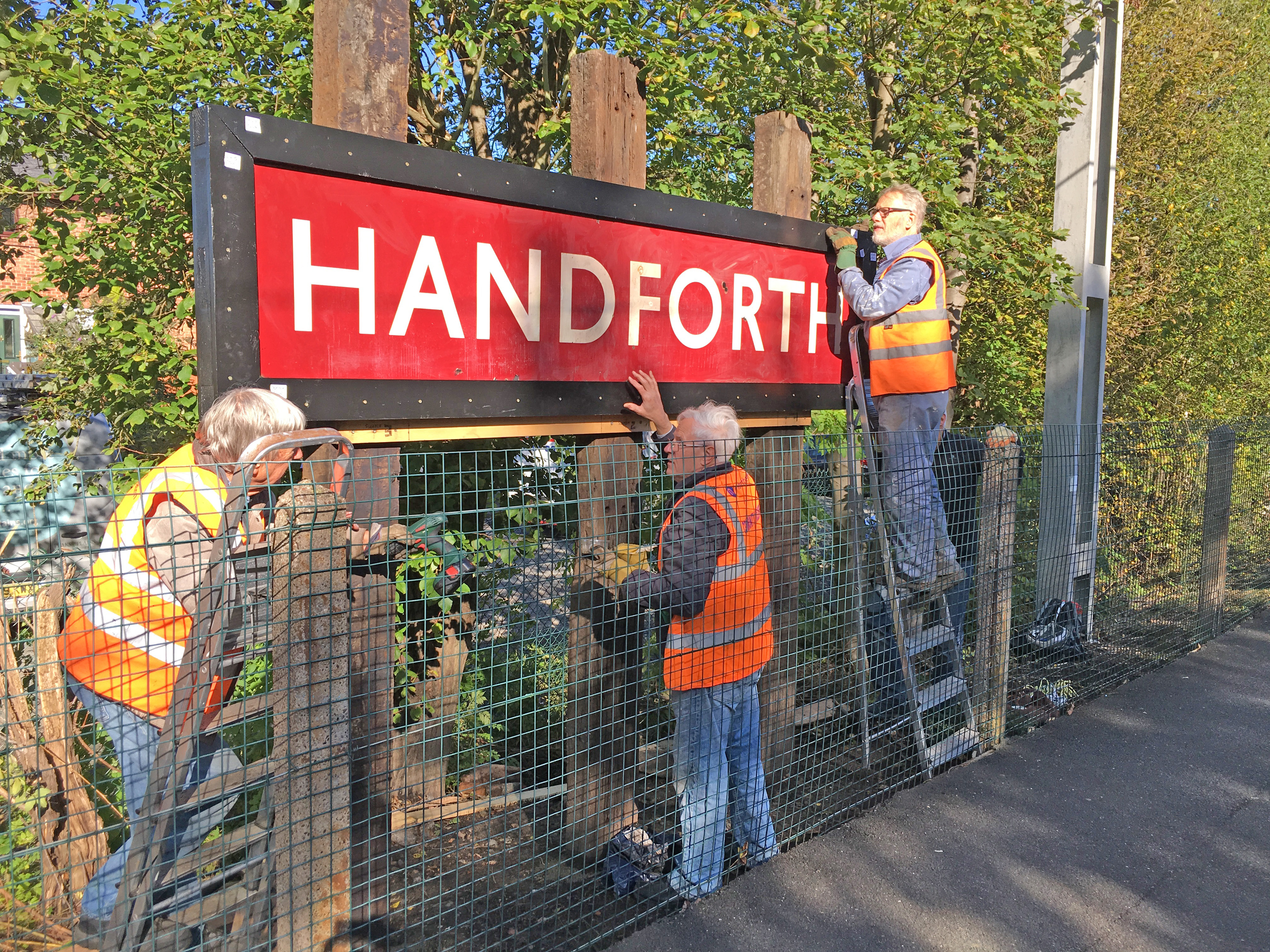 A vintage Running In board installed at Handforth Station