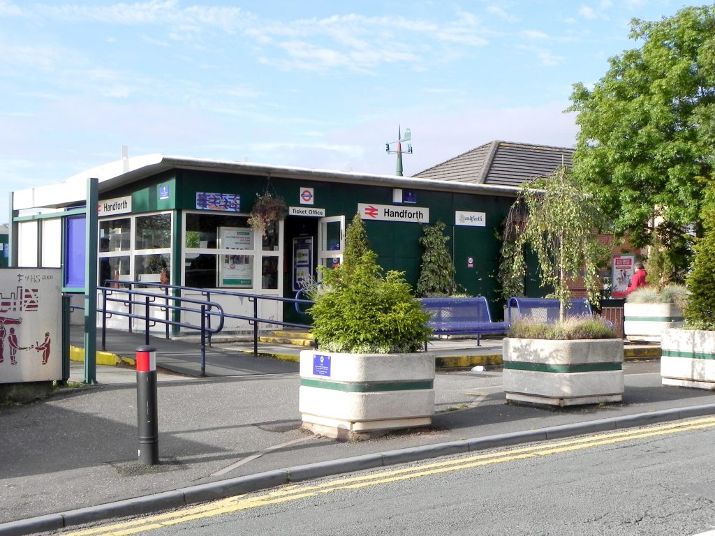 Station concourse with Spring vegetation