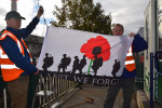 Lest we Forget flag close-up November 2018