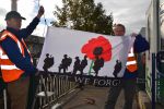 Lest we Forget flag close-up November 2018