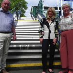 Stairs providing platform access , featuring Esther McVey MP